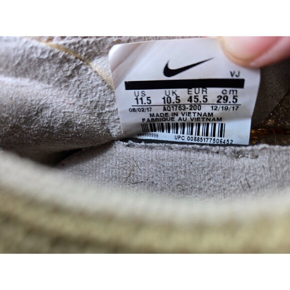 Nike Vapor Street Flyknit String Shoes Mens 11.5 Beige Running Athletic Sneakers